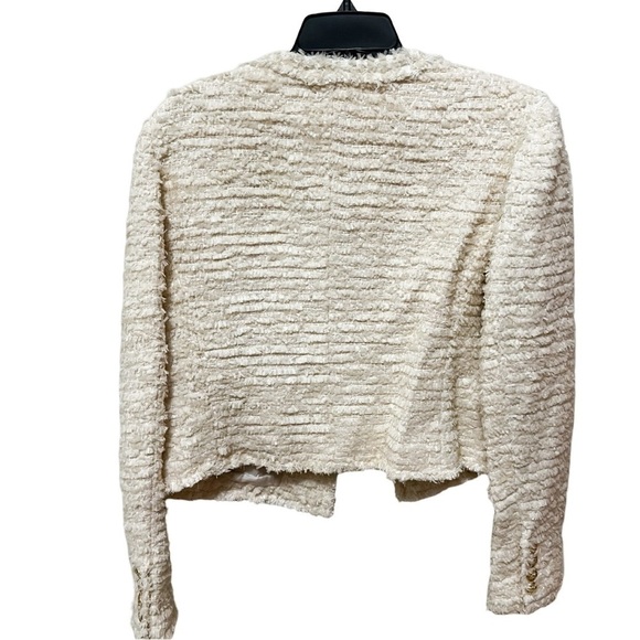 NWT LOVESHACKFANCY Vermont Tweed Woven Beige Jacket Sz 12 - Picture 4 of 9